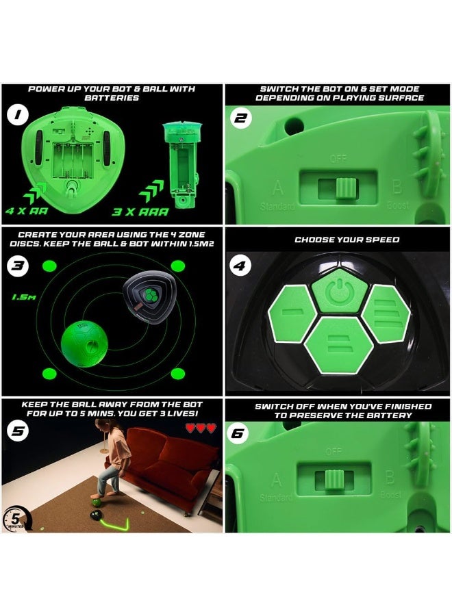 Strikesphere كرة القدم الداخلية - مدرب كرة القدم الذكي التفاعلي للأطفال (أسود، مقاس واحد) - Image 5